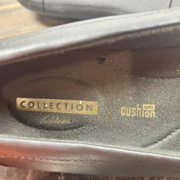 Clarks Collection Womens Leather Slip on Loafers Bayou Black Leopard Size 11W - Picture 8 of 8